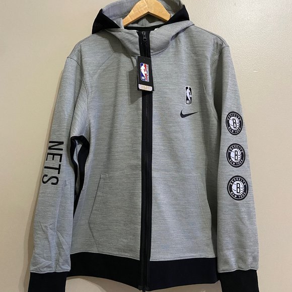 Nike NBA Brooklyn Nets Showtime Basketball Hoodie Men’s Size CU0481-063 NEW - Picture 10 of 11